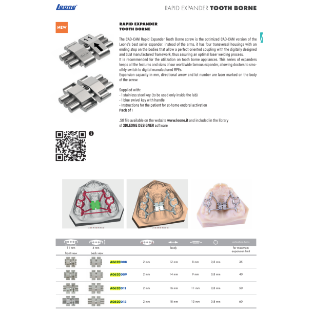 CAD-CAM RAPID EXPANDER TOOTH BORNE 8 - 9 - 11 - 13mm
