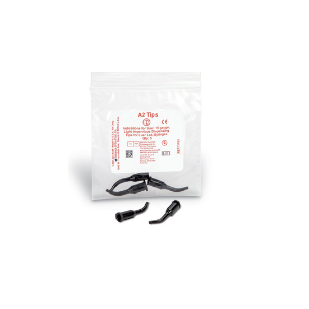 15 GAUGE A2 BLACK LUER LOCK TIPS 50 PK