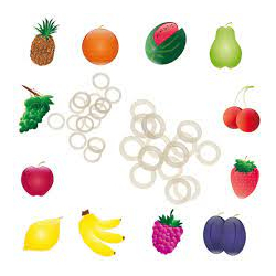 FORESTADENT ELASTIKKER "FRUGTER" - LATEX 10/PK